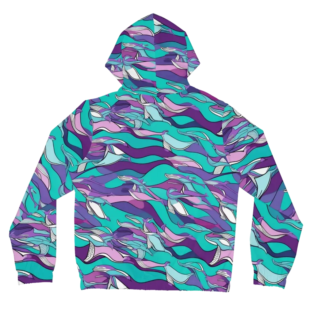 Neon Migrations on Women's Full-Zip Hoodie — Back