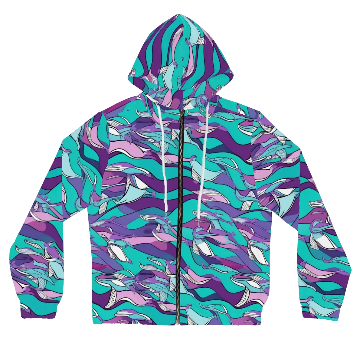 Neon Migrations on Women's Full-Zip Hoodie — Front