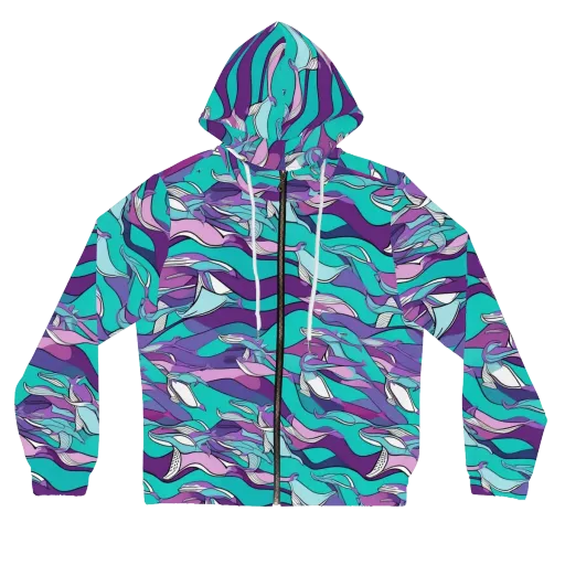 Neon Migrations on a Women's Full-Zip Hoodie
