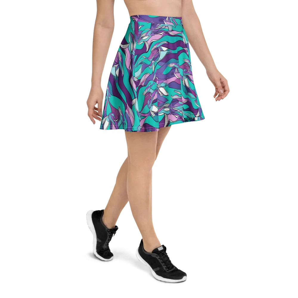 Neon Migrations on Skater Skirt — Right