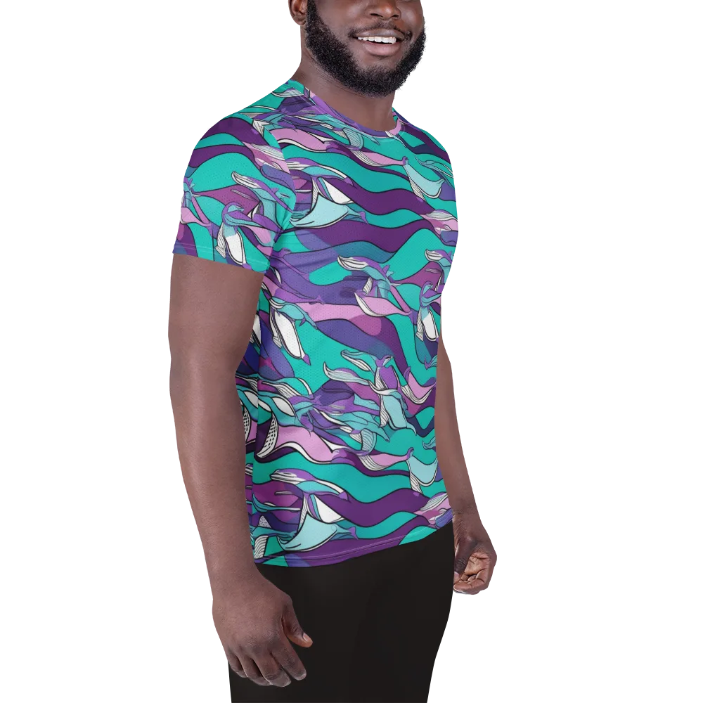 Neon Migrations on Men's Athletic T-Shirt — Right