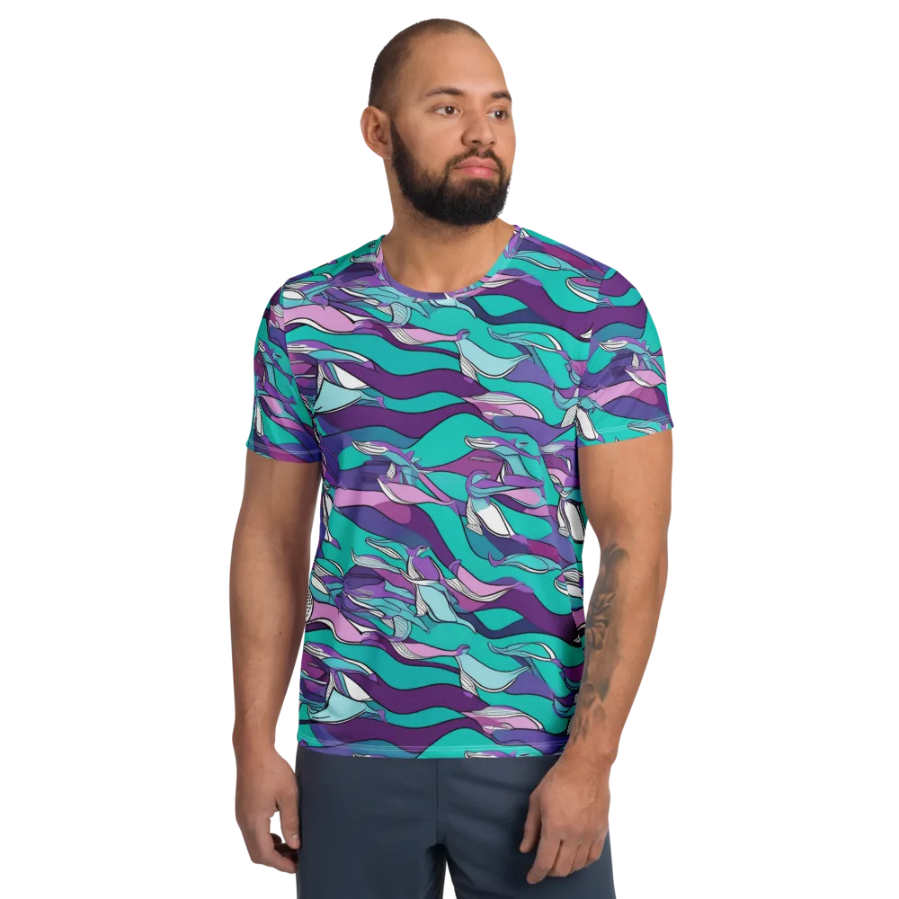Neon Migrations on Men's Athletic T-Shirt — Front