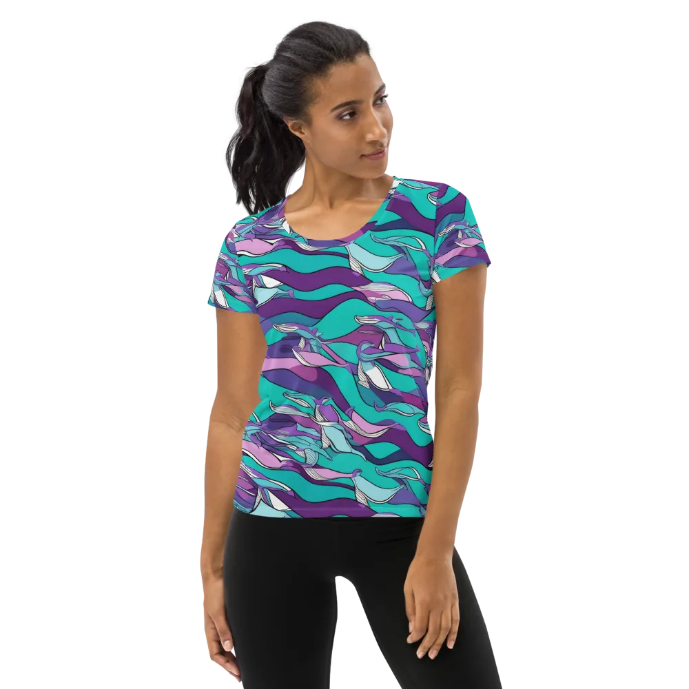 Neon Migrations on Women's Athletic T-Shirt — Front