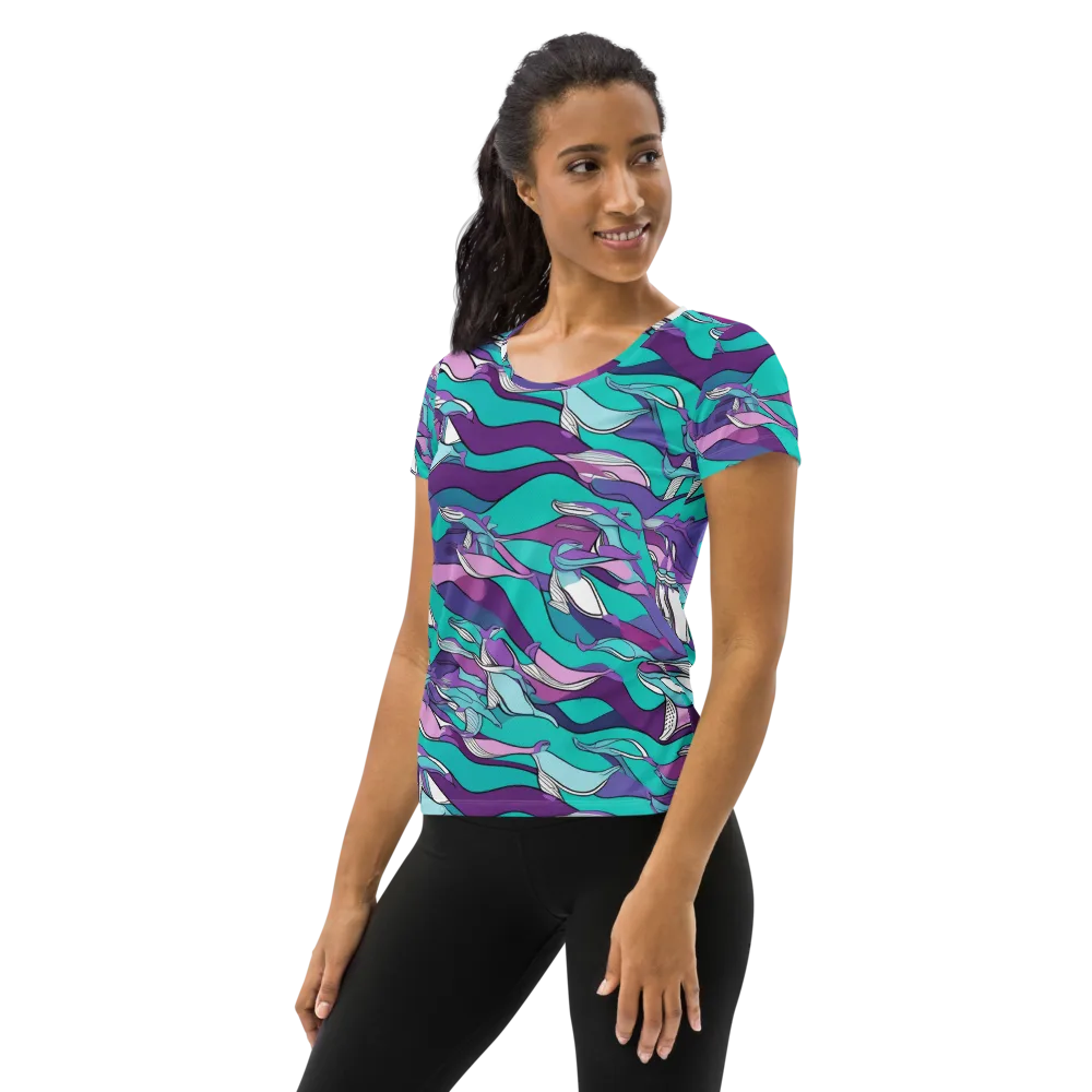 Neon Migrations on Women's Athletic T-Shirt — Left