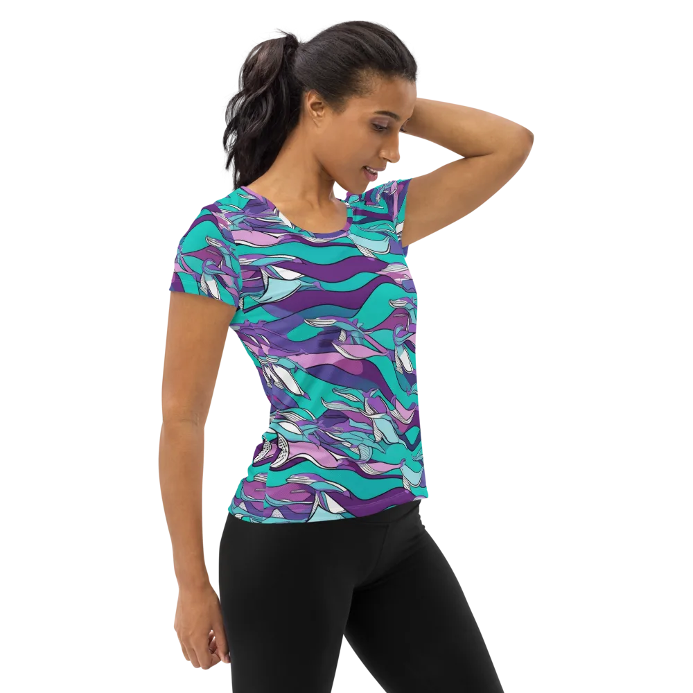 Neon Migrations on Women's Athletic T-Shirt — Right