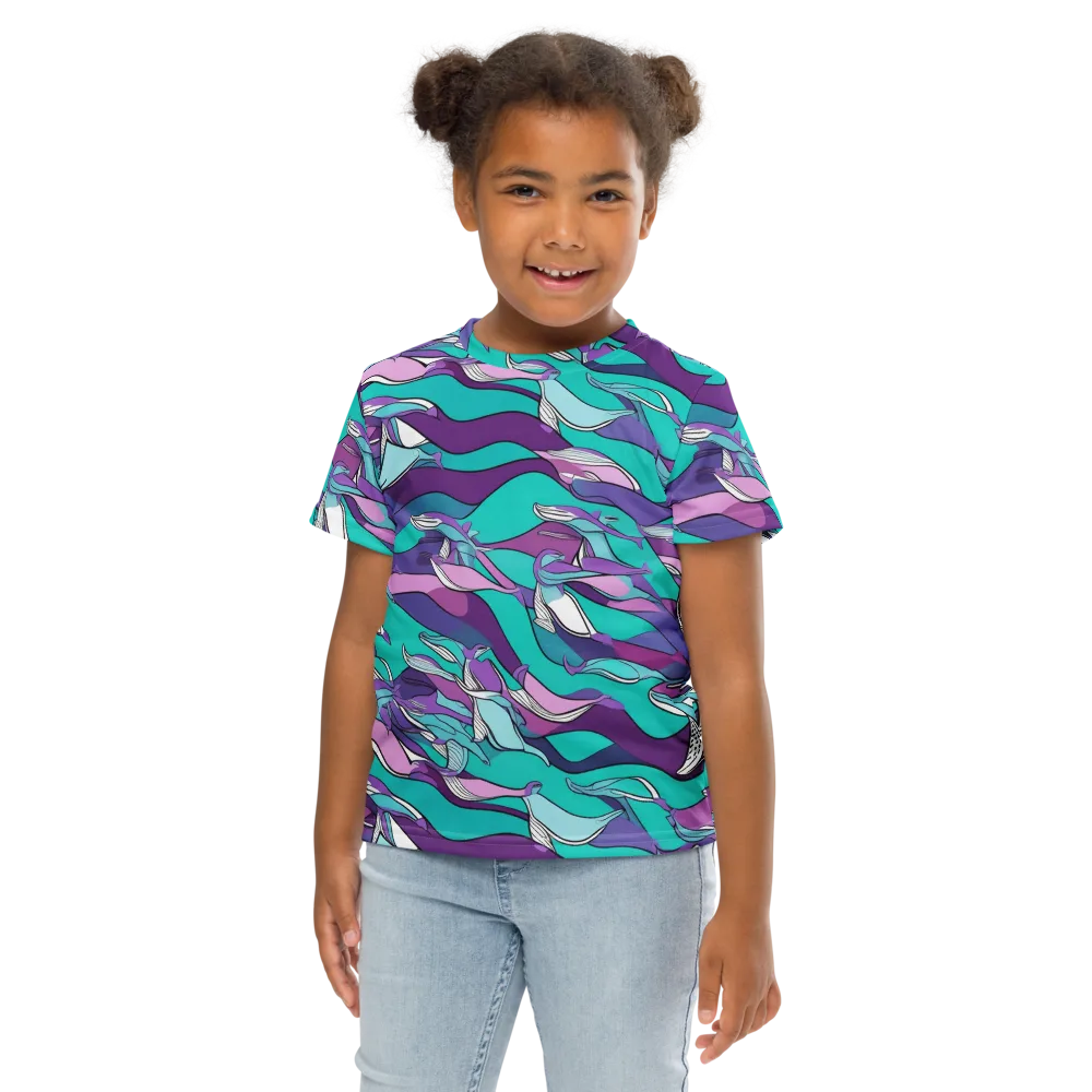 Neon Migrations on Kids Crew Neck T-Shirt — Front