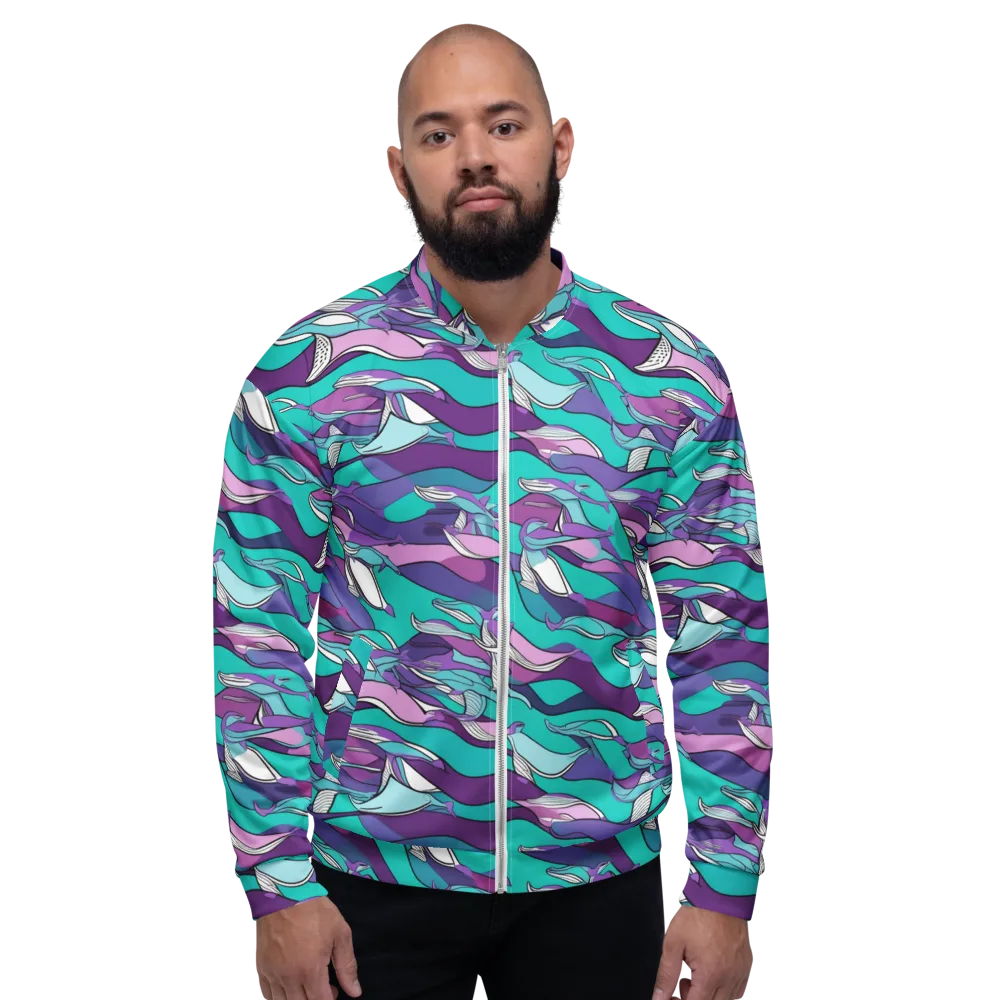 Neon Migrations on Bomber Jacket — Front