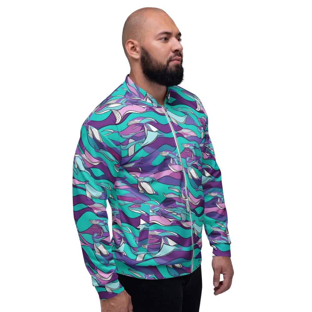 Neon Migrations on Bomber Jacket — Right