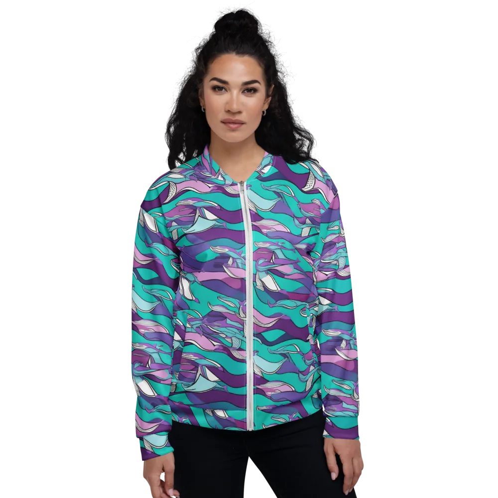 Neon Migrations on Bomber Jacket — Front