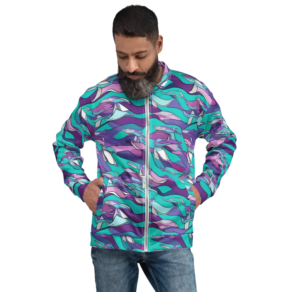 Neon Migrations on Bomber Jacket — Front
