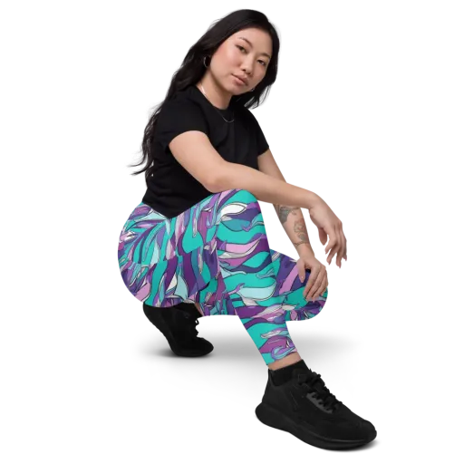 Neon Migrations on a Leggings with Pockets
