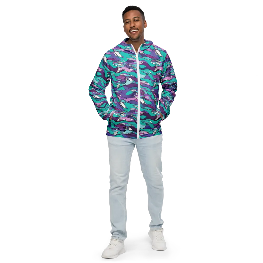 Neon Migrations on Men's Windbreaker — Front