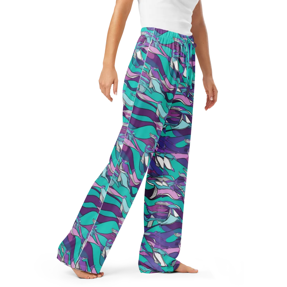Neon Migrations on Women's Pajama Pants — Right Front
