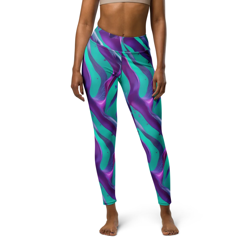 Deep-sea Ribbons on Yoga Leggings — Front