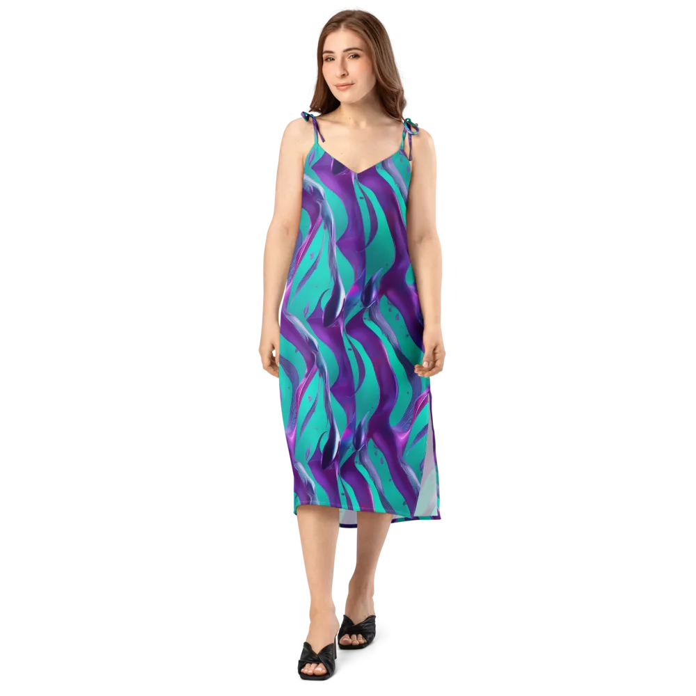 Deep-sea Ribbons on Slip Dress — Front