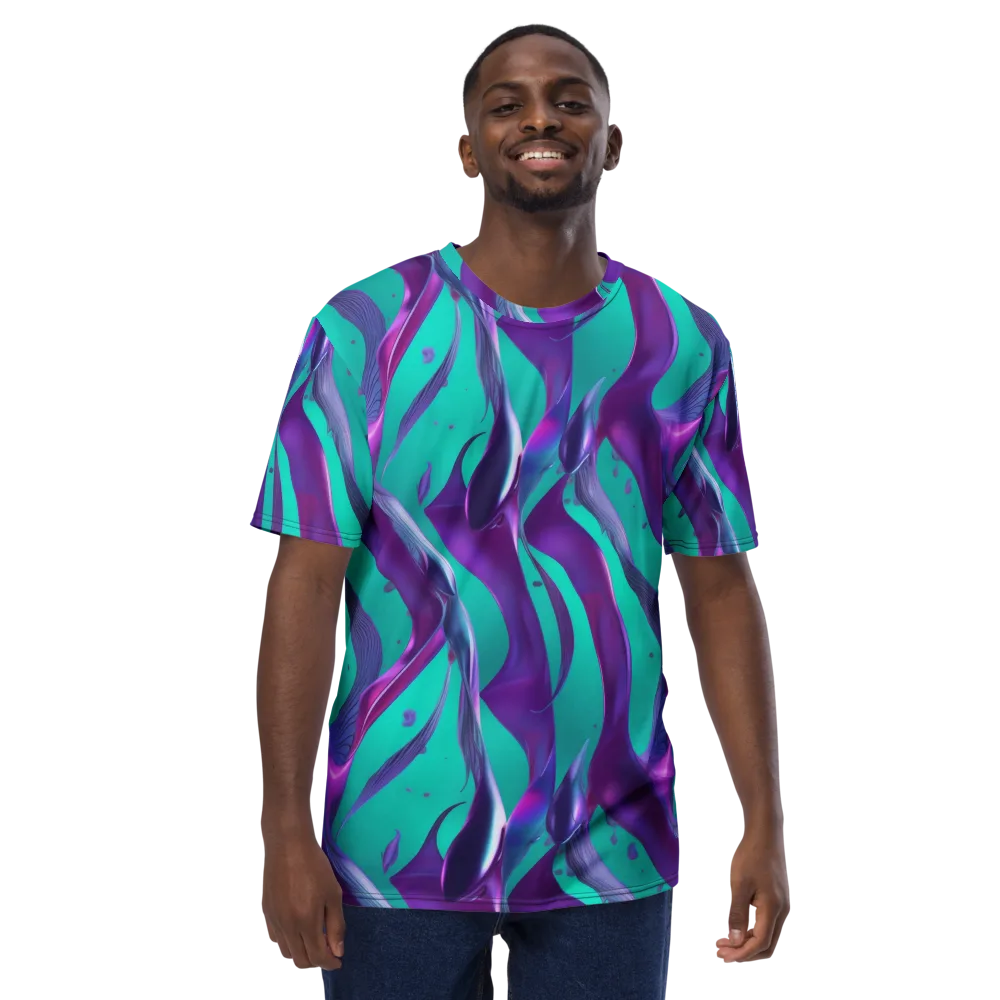 Deep-sea Ribbons on Men's Crew Neck T-Shirt — Front
