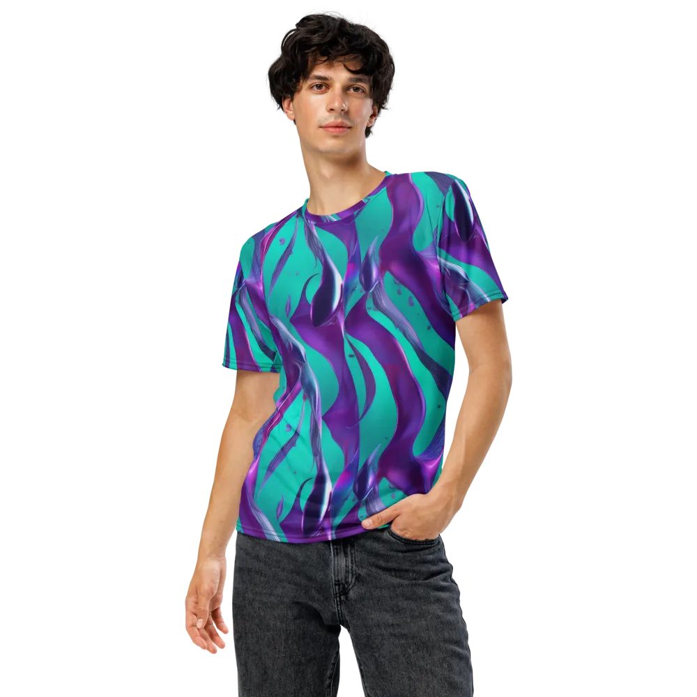 Deep-sea Ribbons on Men's Crew Neck T-Shirt — Front