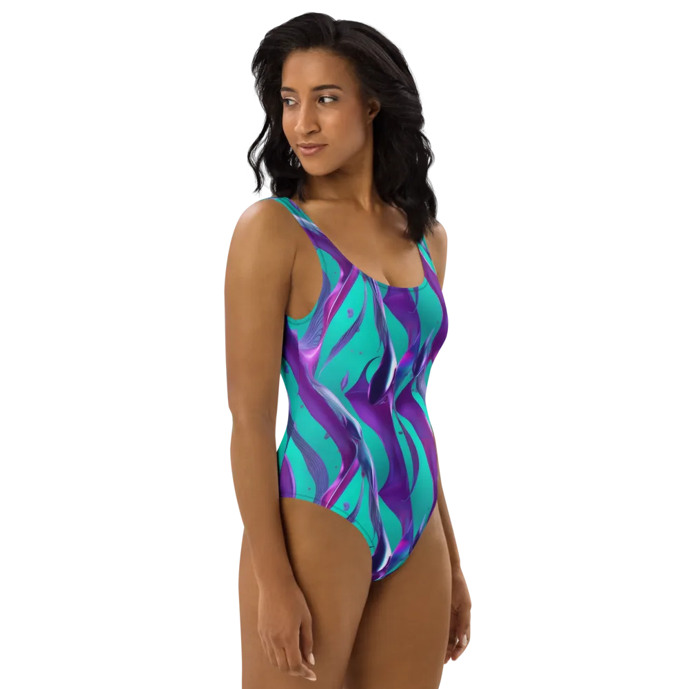 Deep-sea Ribbons on One-Piece Swimsuit — Right