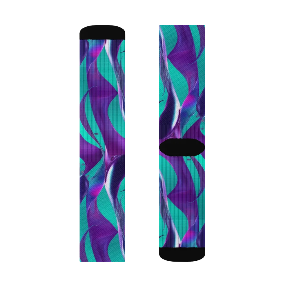 Deep-sea Ribbons on Socks — Right Sock