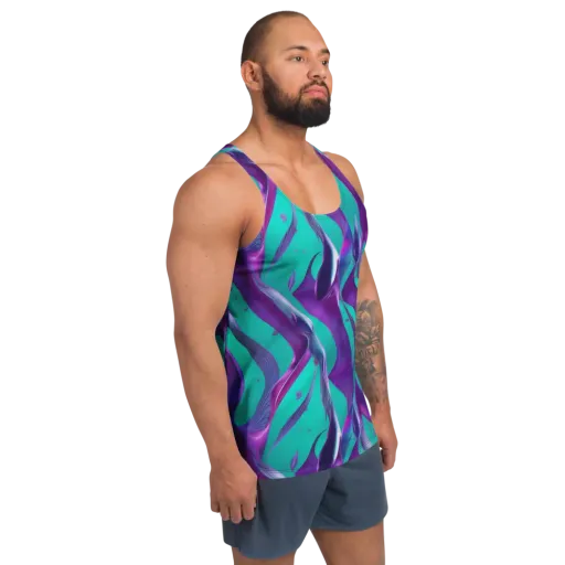 Deep-sea Ribbons on a Men's Tank Top