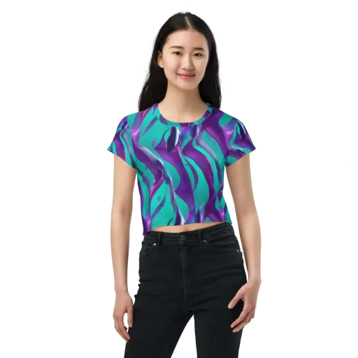 Deep-sea Ribbons on a Crop Tee