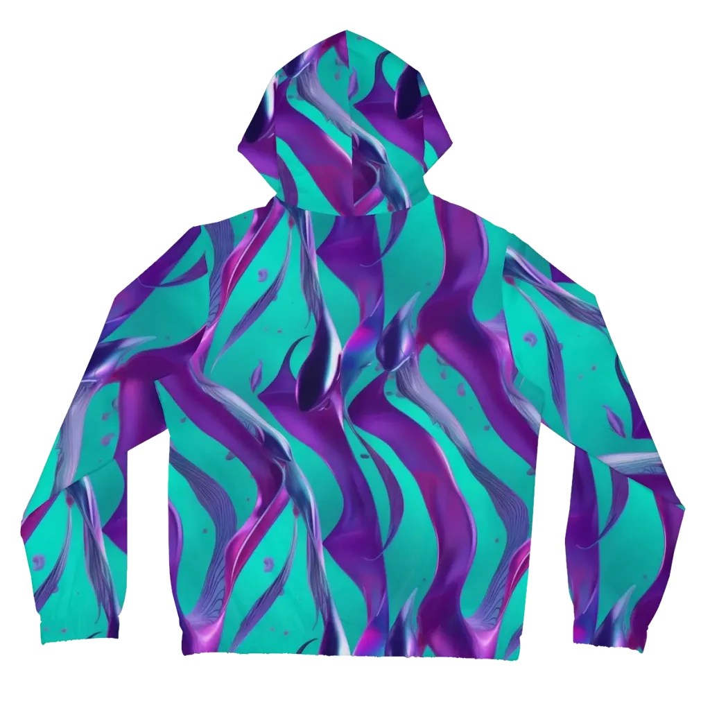 Deep-sea Ribbons on Women's Full-Zip Hoodie — Back