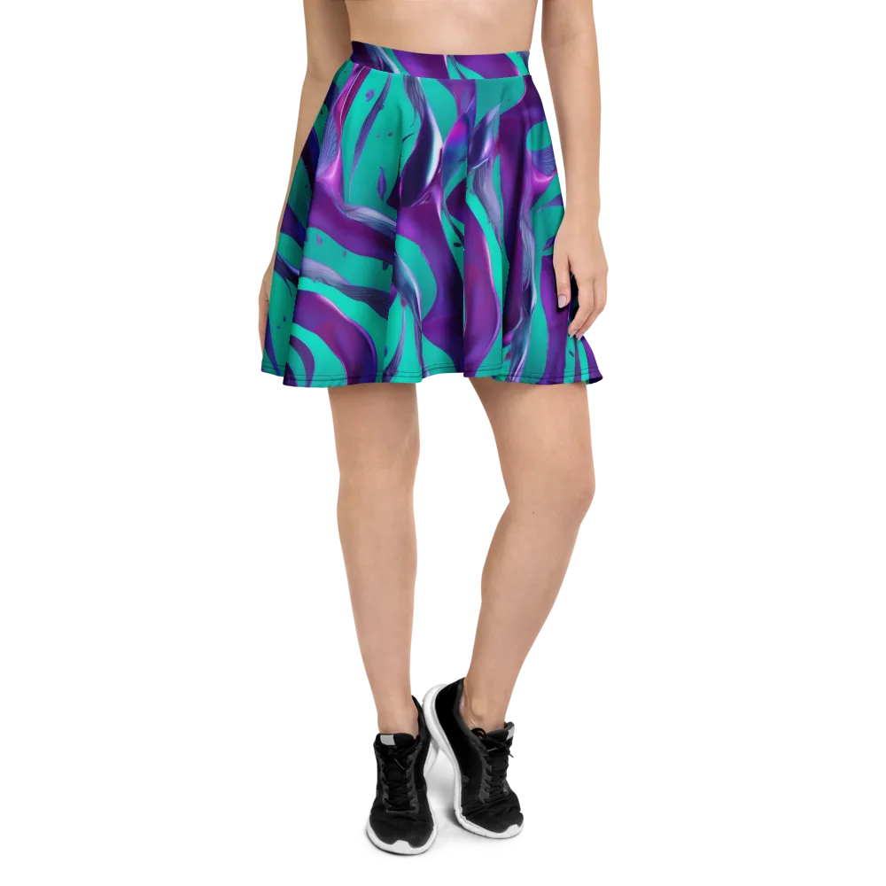 Deep-sea Ribbons on Skater Skirt — Front