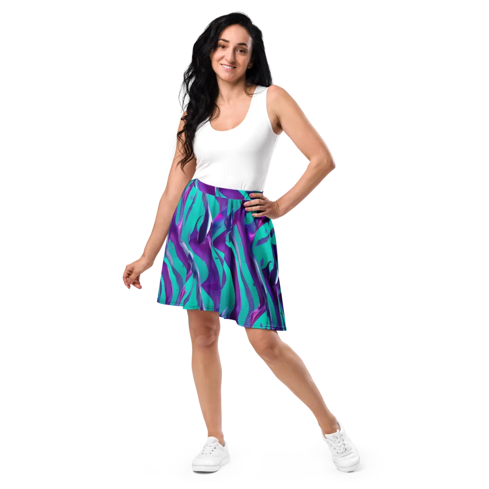 Deep-sea Ribbons on Skater Skirt — Front