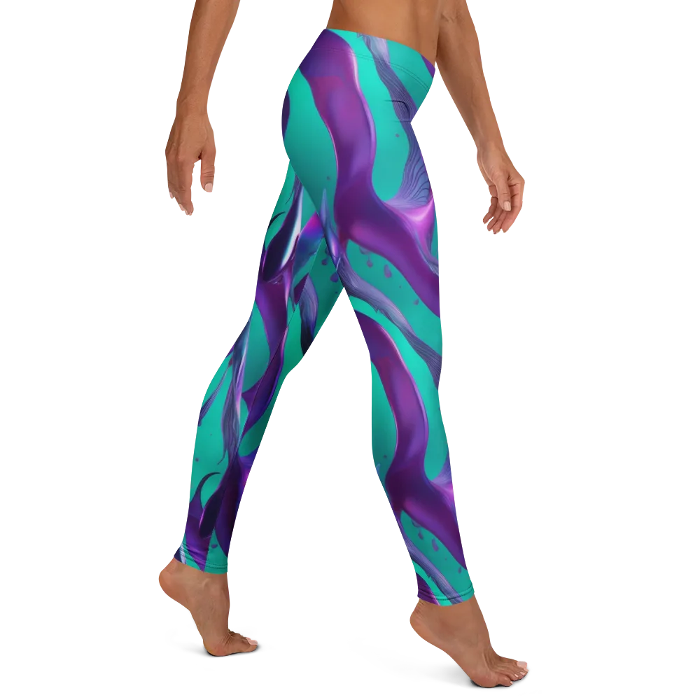 Deep-sea Ribbons on Leggings — Right