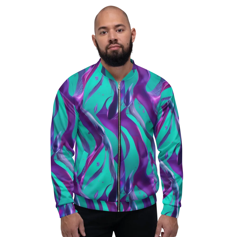 Deep-sea Ribbons on Bomber Jacket — Front