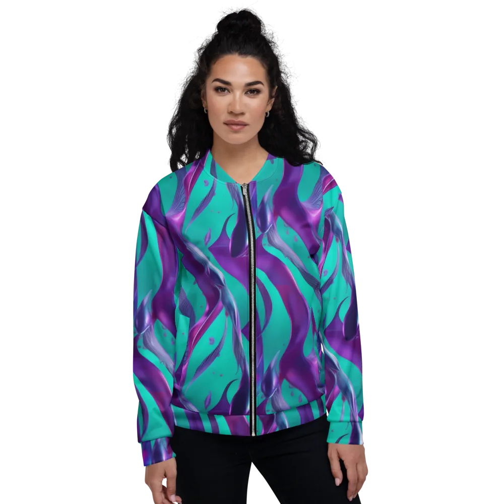 Deep-sea Ribbons on Bomber Jacket — Front