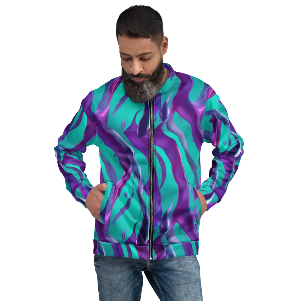 Deep-sea Ribbons on Bomber Jacket — Front