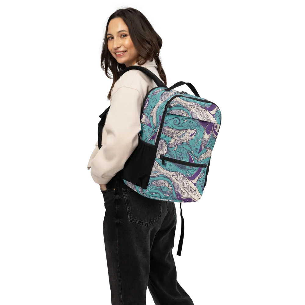 Turquoise Leviathan on Utility Backpack — Back
