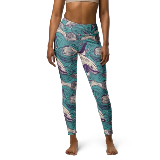 Turquoise Leviathan on a Yoga Leggings