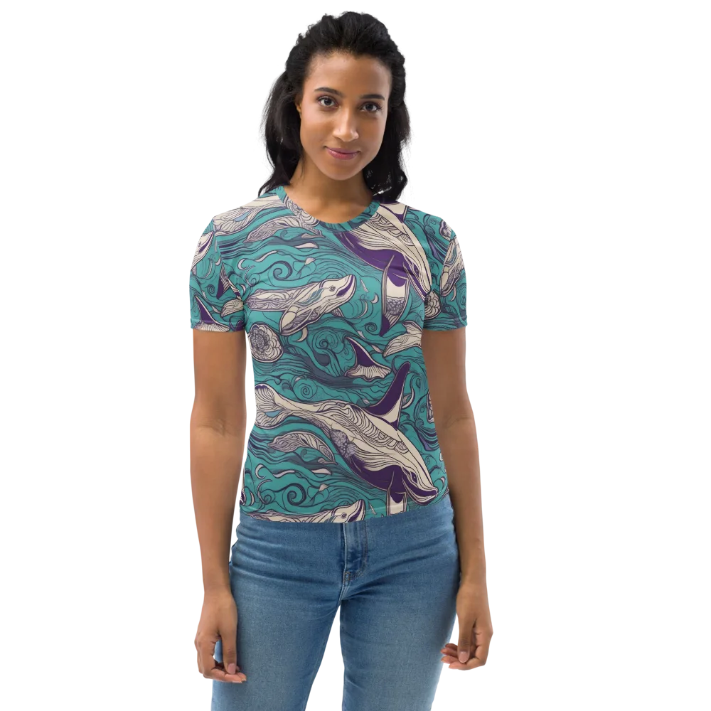 Turquoise Leviathan on Women's Crew Neck T-Shirt — Front