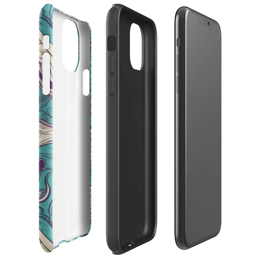 Turquoise Leviathan on Tough Case for iPhone® — Right