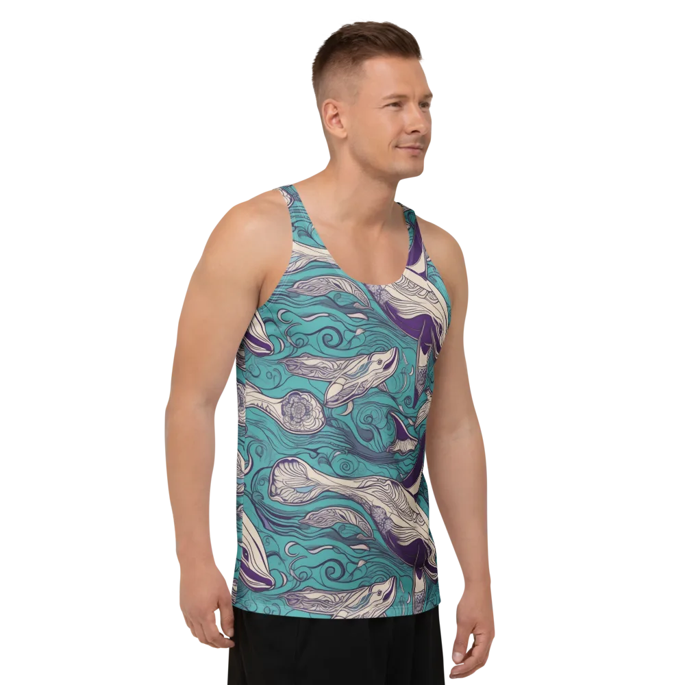 Turquoise Leviathan on Men's Tank Top — Right Front
