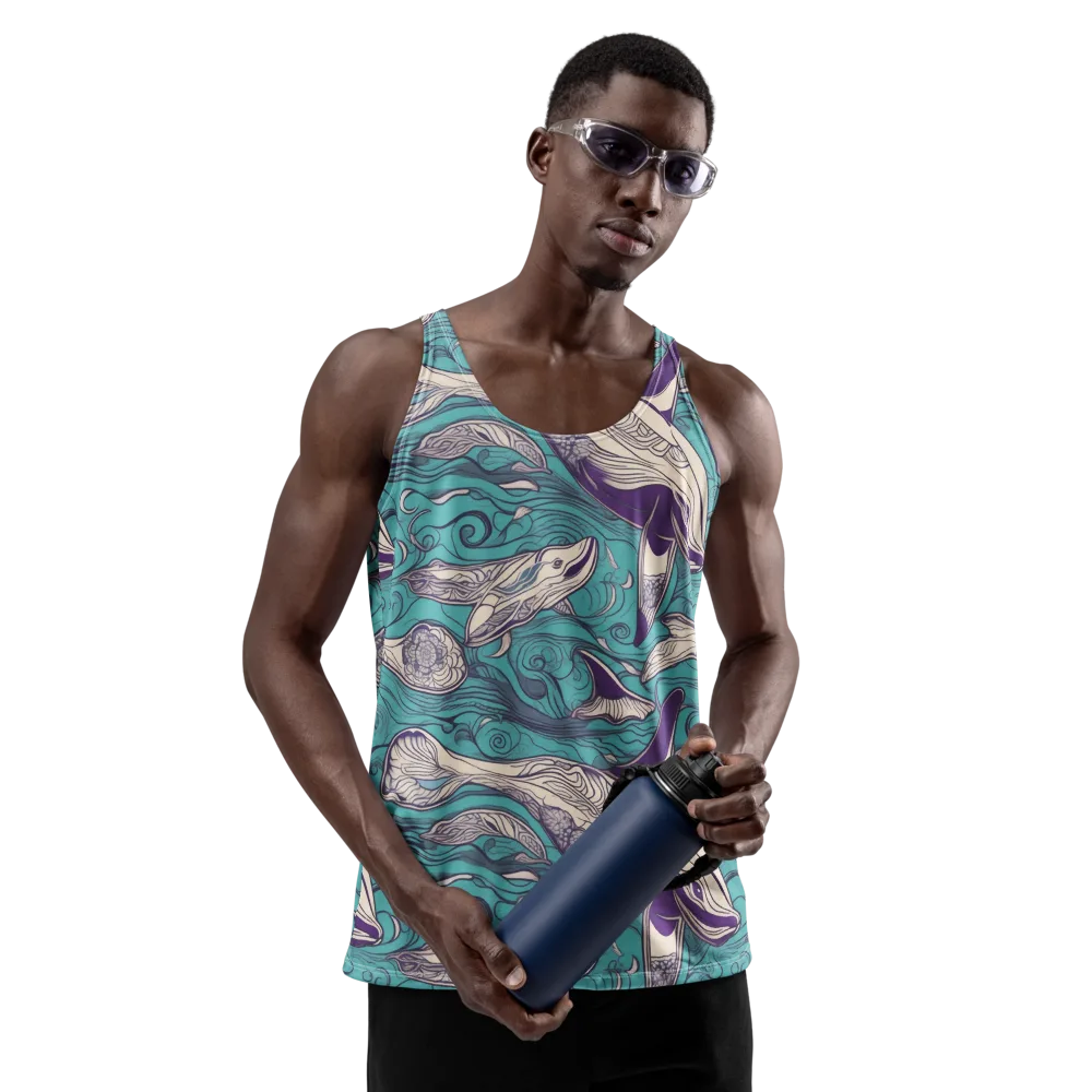Turquoise Leviathan on Men's Tank Top — Front