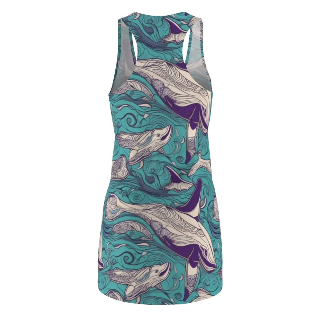 Turquoise Leviathan on Racerback Dress — Back