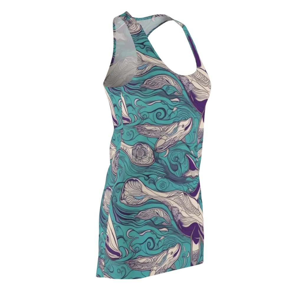 Turquoise Leviathan on Racerback Dress — Front Side