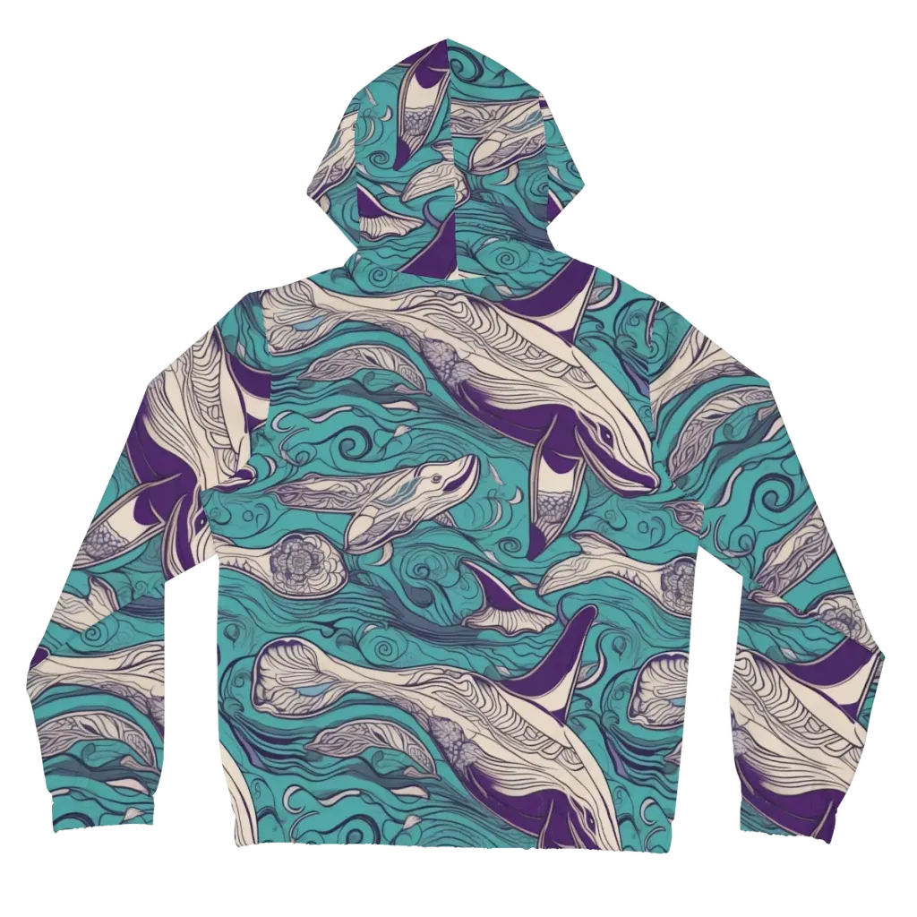 Turquoise Leviathan on Women's Full-Zip Hoodie — Back