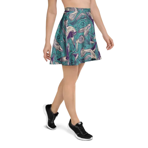 Turquoise Leviathan on a Skater Skirt