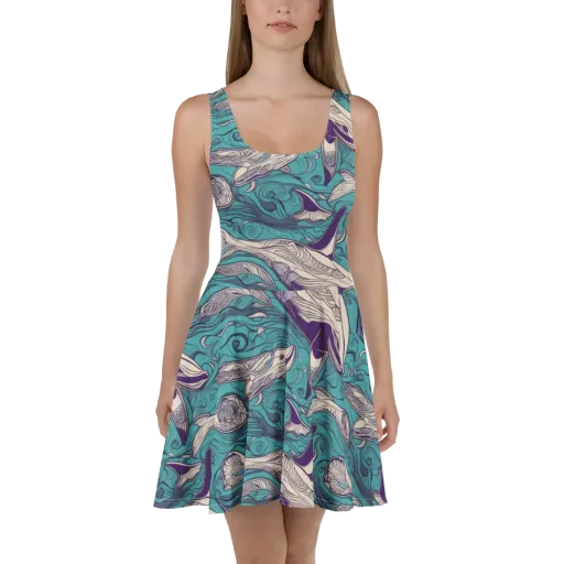 Turquoise Leviathan on a Skater Dress