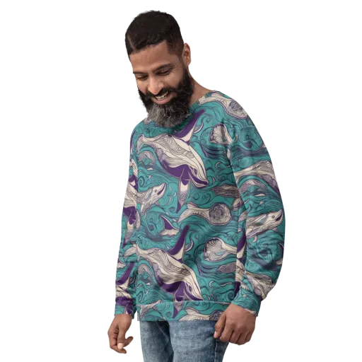 Turquoise Leviathan on a Sweatshirt