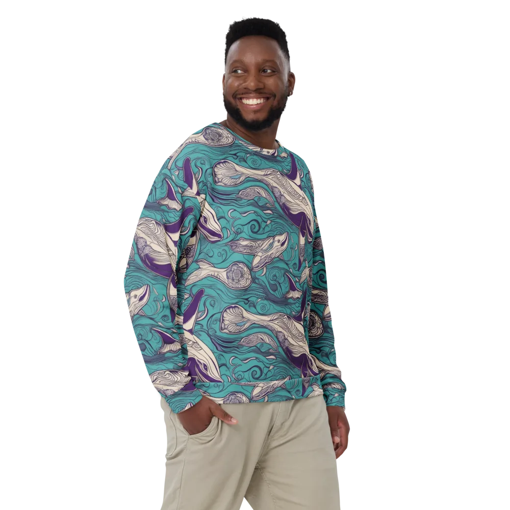 Turquoise Leviathan on Sweatshirt — Front