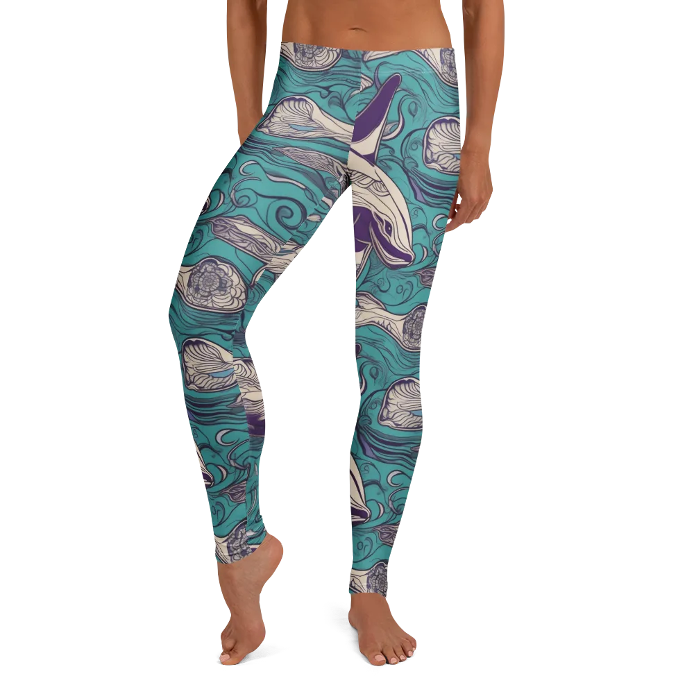 Turquoise Leviathan on Leggings — Front