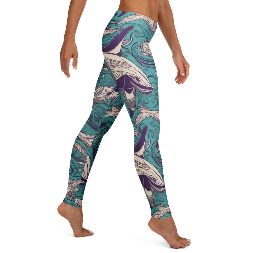 Turquoise Leviathan on Leggings — Right