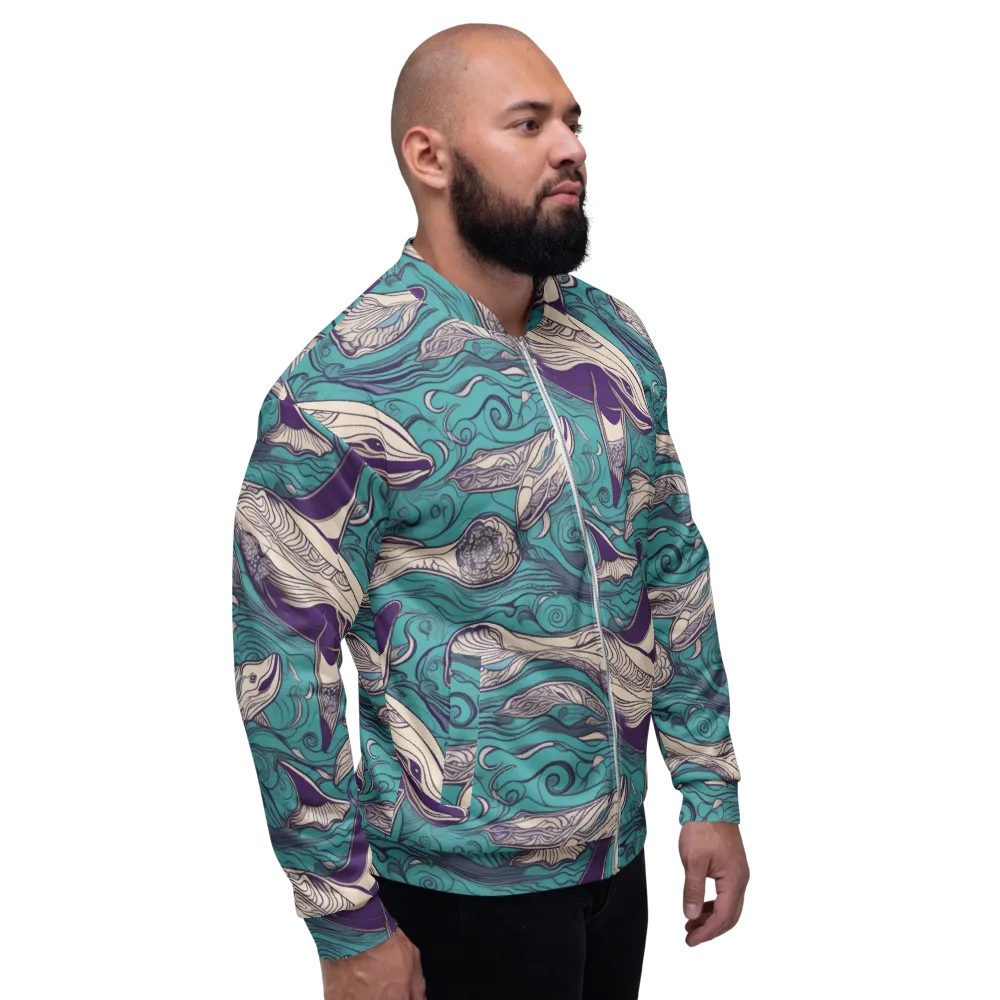 Turquoise Leviathan on Bomber Jacket — Right
