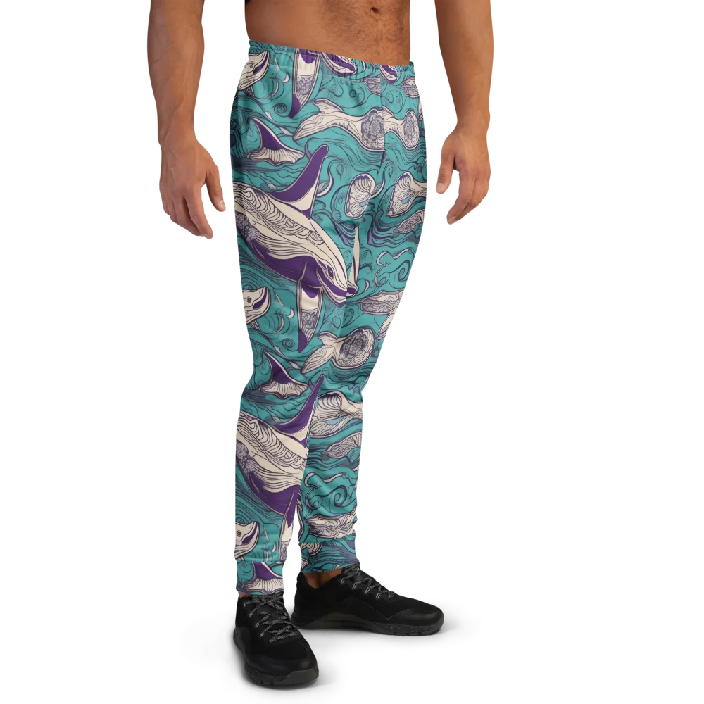 Turquoise Leviathan on Men's Joggers — Right