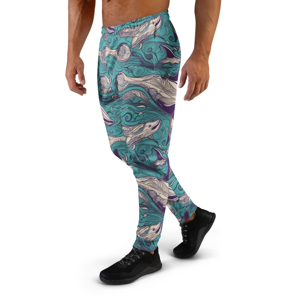 Turquoise Leviathan on Men's Joggers — Left